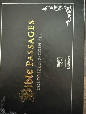 Bible Passages Colorized 5-Coin Set - Black & Gold Box